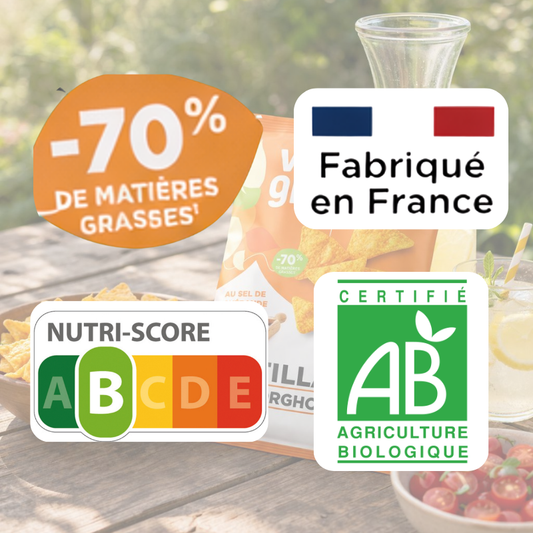 NOUVEAUTE !! Tortillas soufflées de sorgho - Bio fabriqué en France et nutriscore B