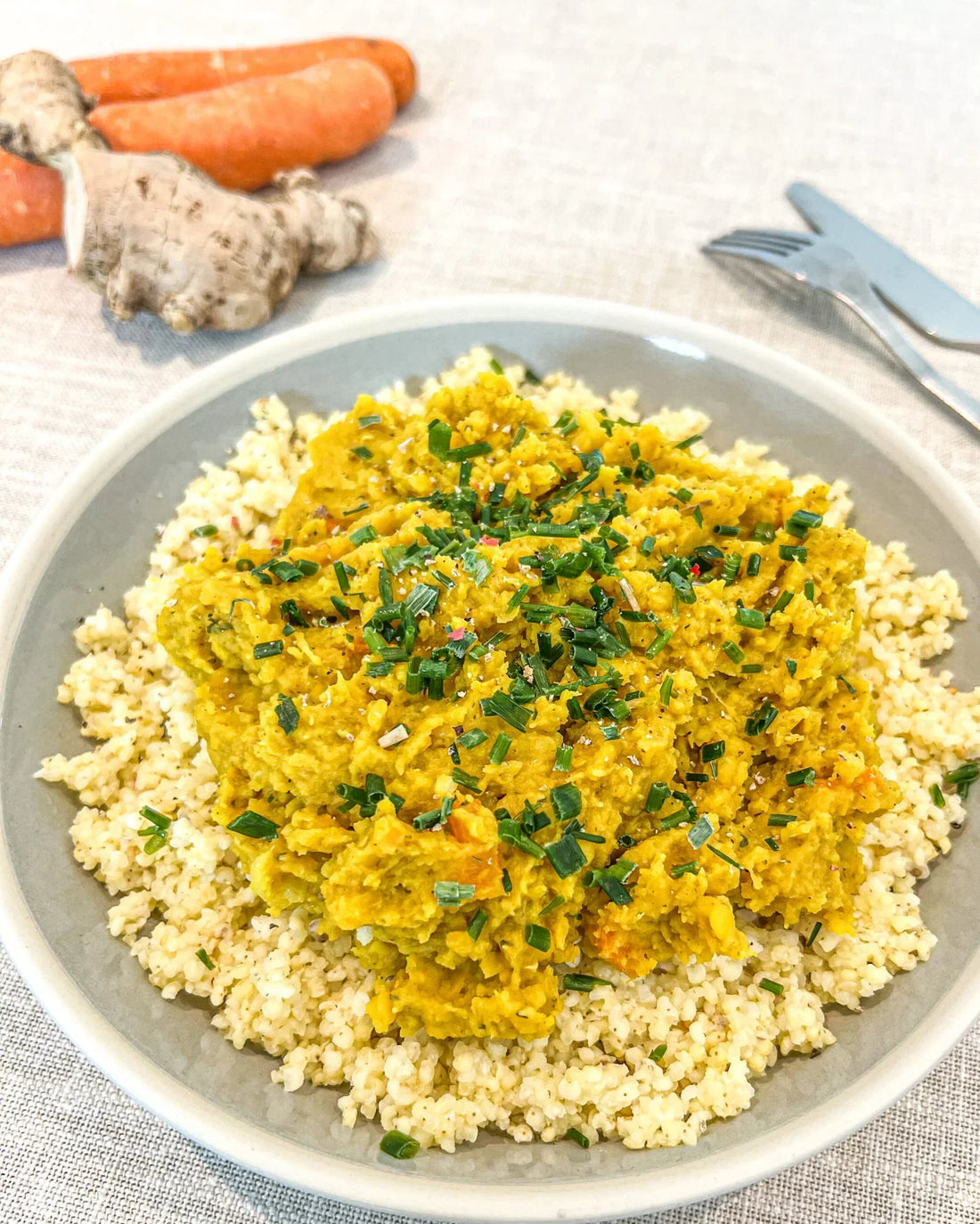 Dahl de lentilles corail & millet aux bouillons de légumes