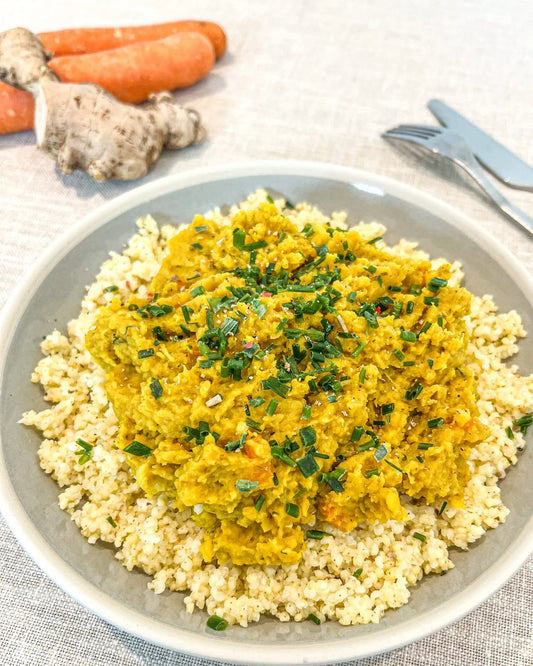 Dahl de lentilles corail & millet aux bouillons de légumes