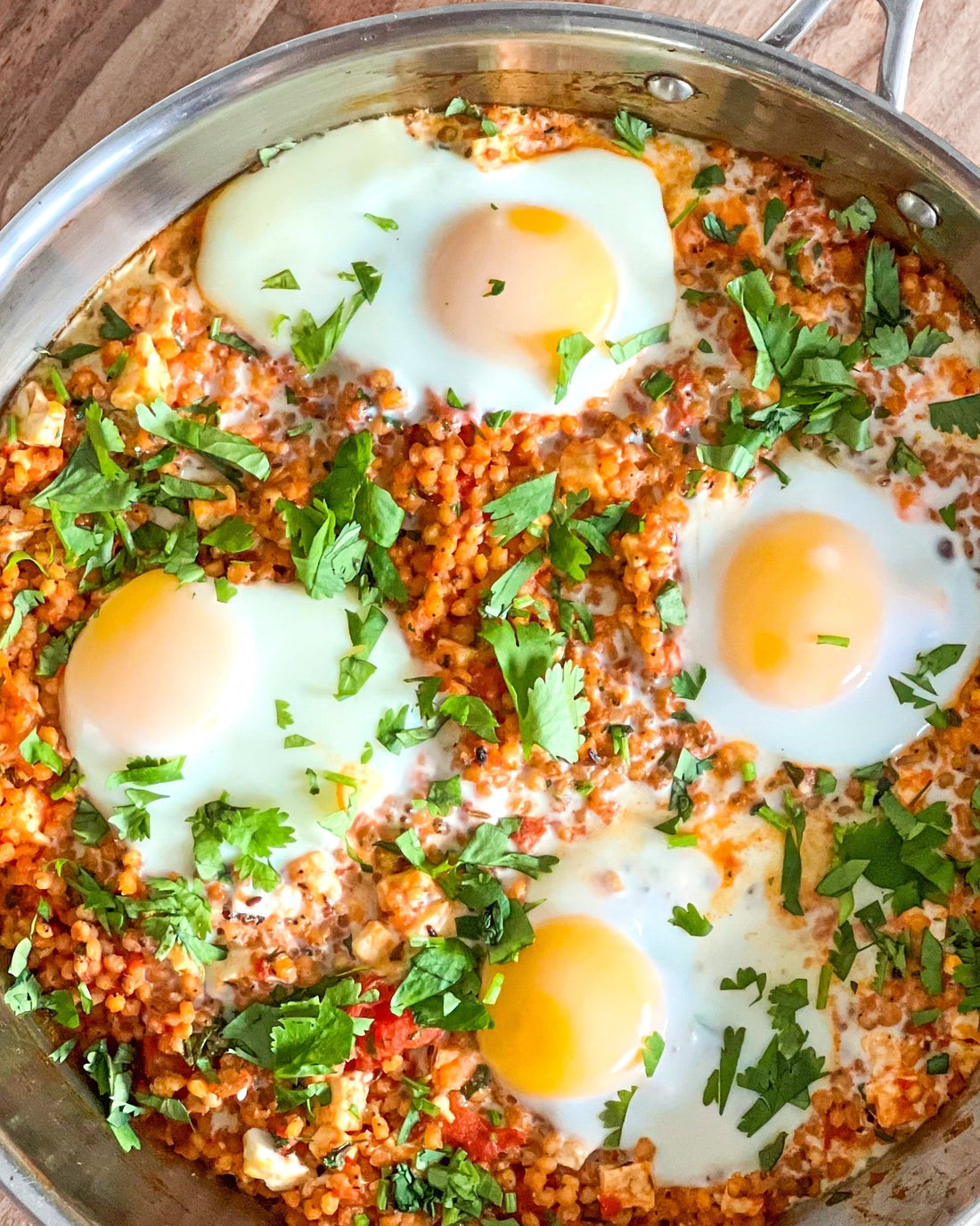 Poêlée de sorgho façon Chakchouka aux tomates