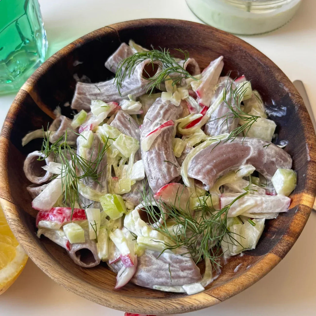 Salade de macaroni de sorgho façon tzatziki