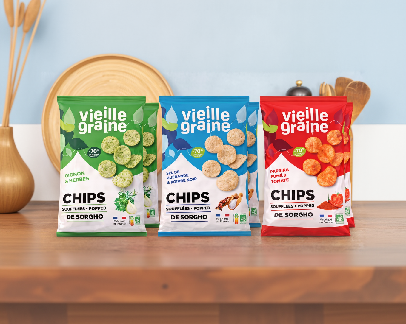Pack chips soufflées de sorgho bio 