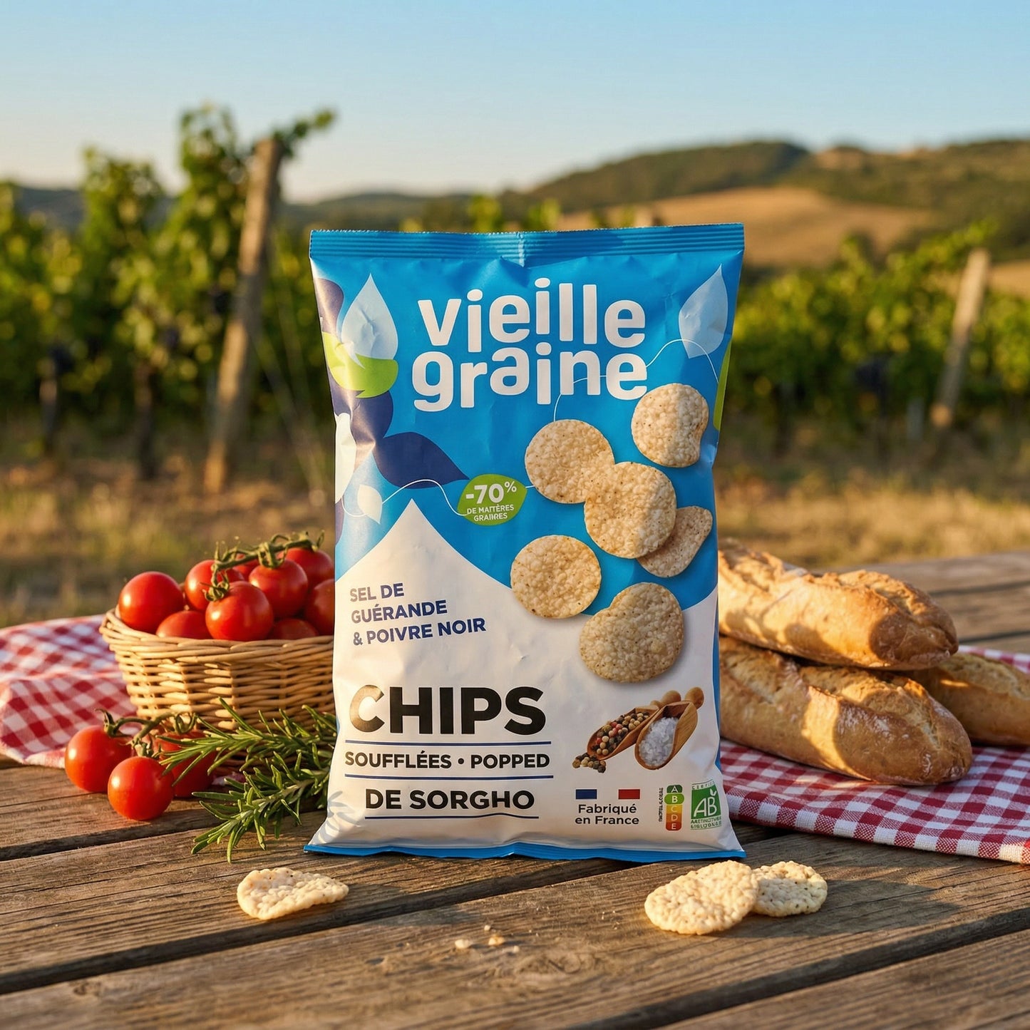 chips sorgho sel poivre sans gluten bio vieille graine
