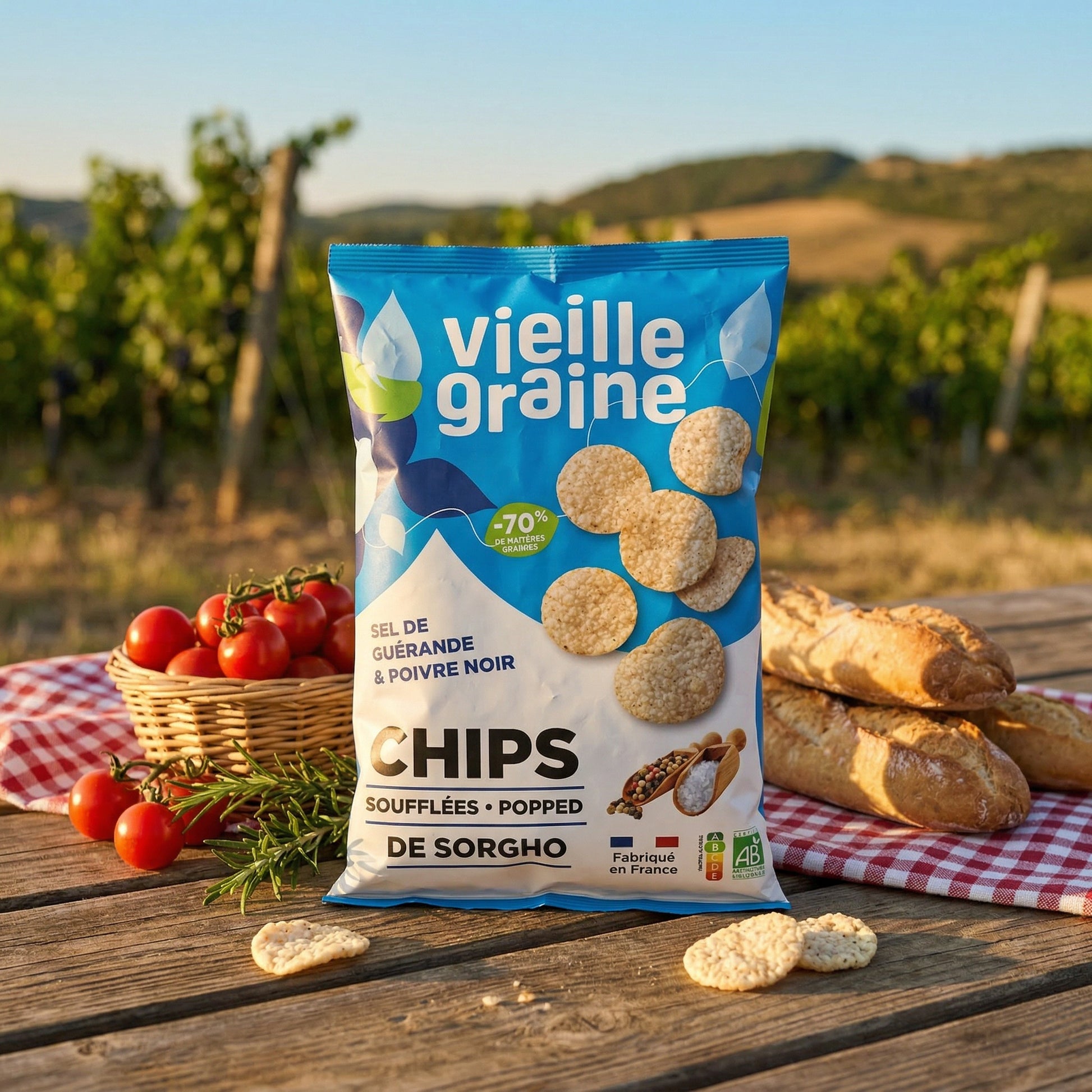 chips sorgho sel poivre sans gluten bio vieille graine